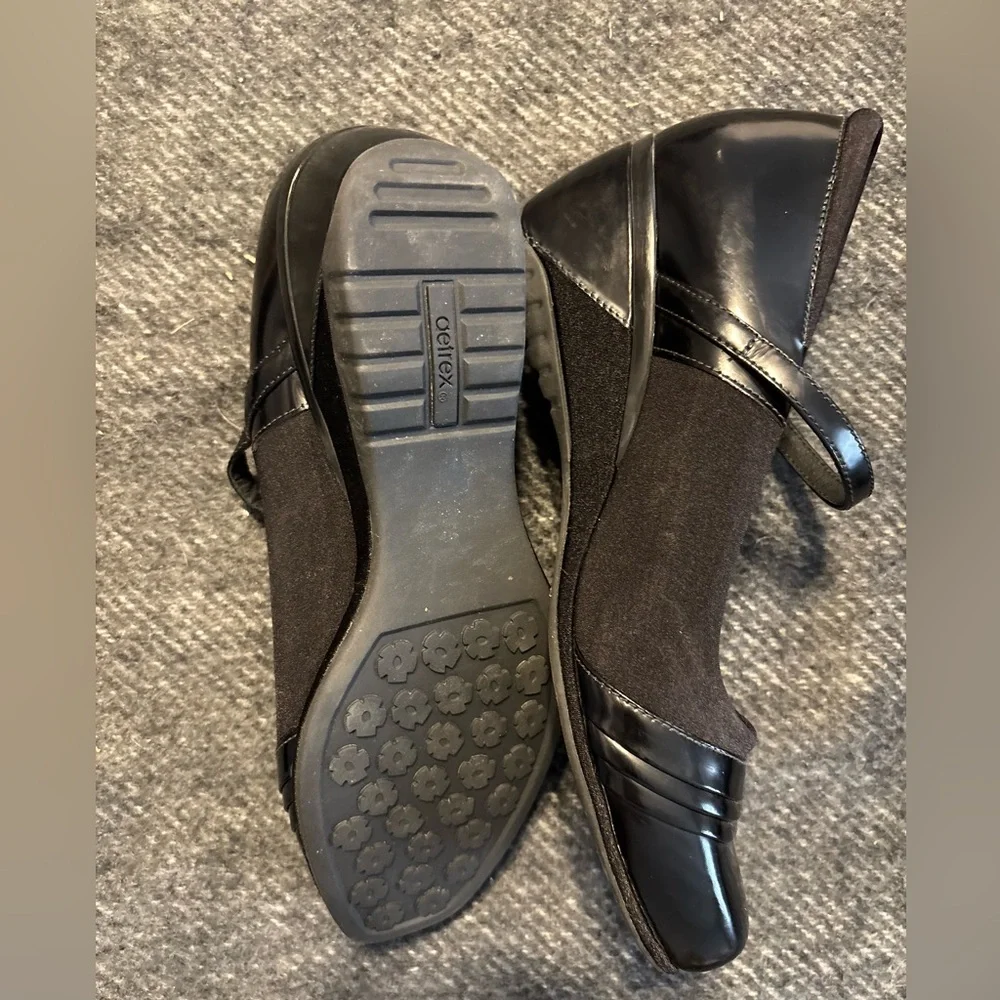 Aetrex Mary Janes Women’s Black Leather Casual Comfort Shoes Size 9
